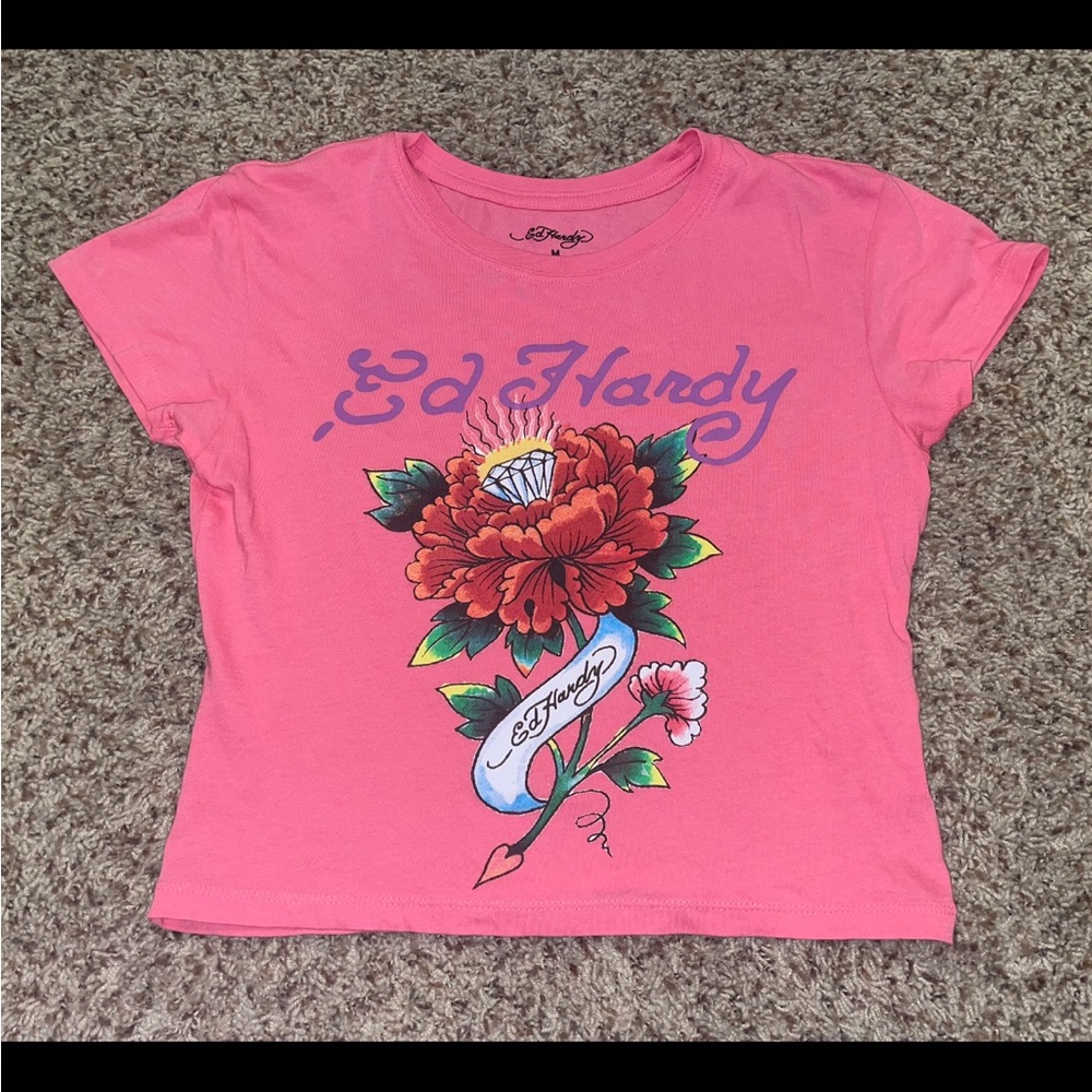 Ed Hardy UO Exclusive Roses Baby Tee